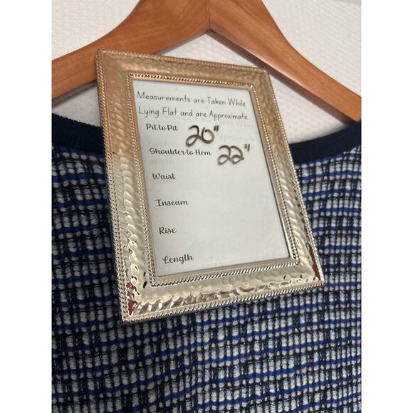 J.Crew Women’s Wool Blend Knit Sweater Navy Cream Size Small Crewneck Pullover - Picture 8 of 9